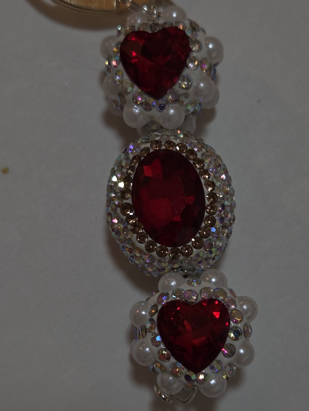 Vintage Style Rhinestone Camera Keyring ✨ Bag Charm with Glam Red Jewel Wristlet - Picture 6 of 15